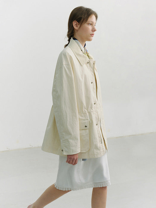 [dunst] UNISEX COTTON CHORE JACKET OFF WHITE_UDJA6A101OW