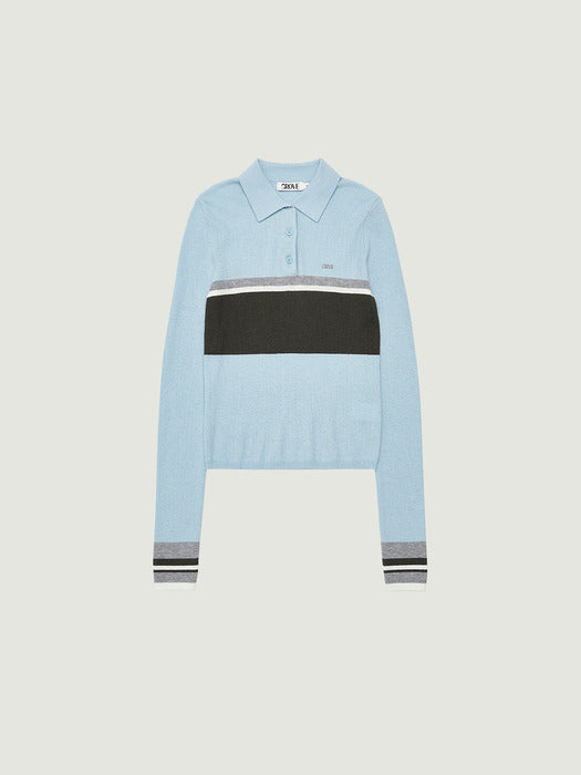 Grove 26Ps Velin Collar Knit (Light Blue)