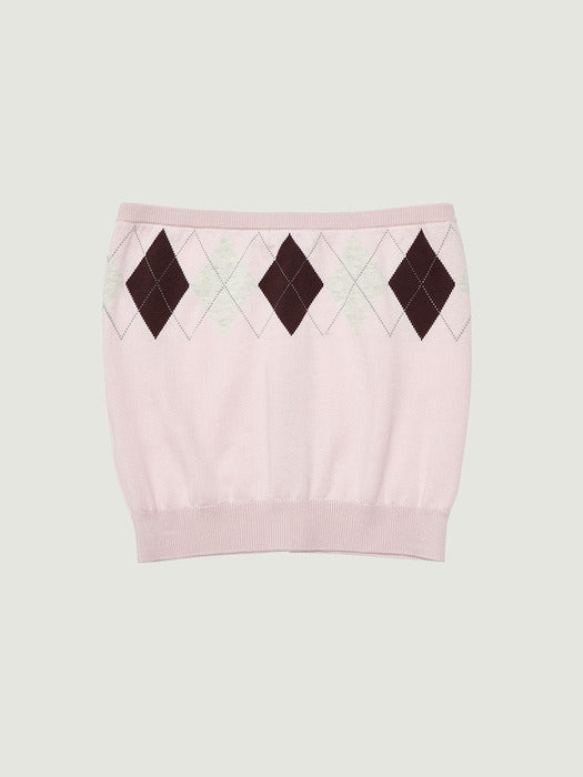 Grove 26Ps Veni Argyle Tube Top (Pink)