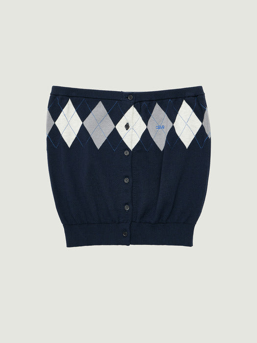 Grove 26Ps Veni Argyle Tube Top (Navy)