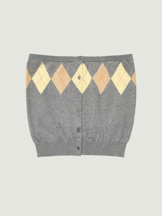 Grove 26Ps Veni Argyle Tube Top (Gray)