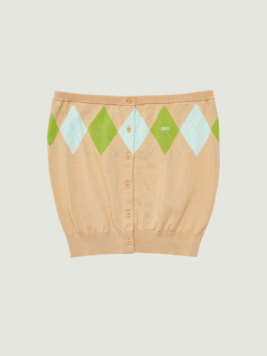 Grove 26Ps Veni Argyle Tube Top (Beige)