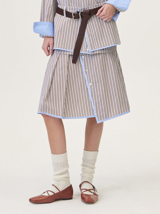 Grove 26Ps Sena Layered Skirt (Brown)