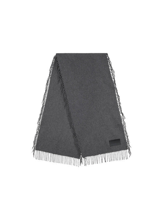 Wconcept_Treemingbird Fringed Cashmere Muffler [ Gray ]
