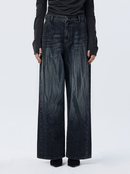 Wconcept_Treemingbird Brushed Denim Pants [ Navy ]