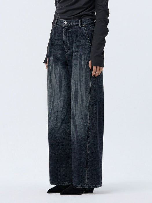 Wconcept_Treemingbird Brushed Denim Pants [ Navy ]