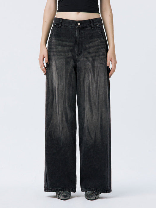 Wconcept_Treemingbird Brushed Denim Pants [ Black ]