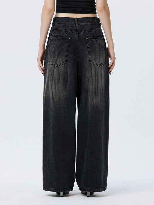 Wconcept_Treemingbird Brushed Denim Pants [ Black ]