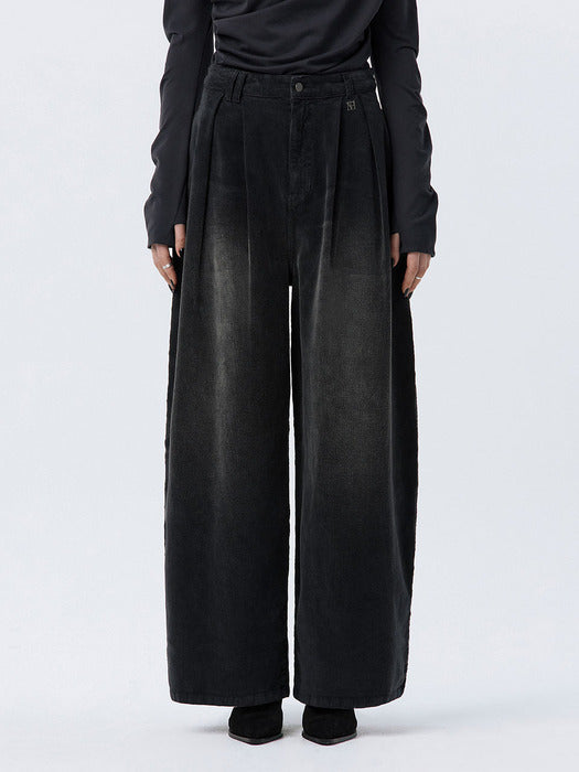 Wconcept_Treemingbird Corduroy Balloon Pants [ Black ]