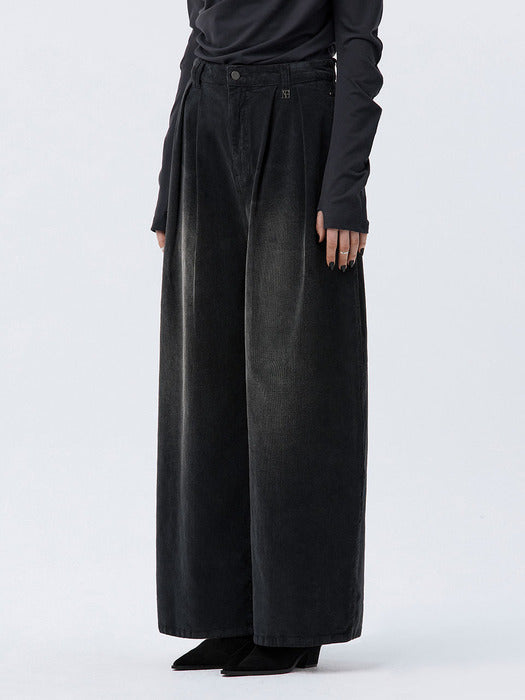 Wconcept_Treemingbird Corduroy Balloon Pants [ Black ]