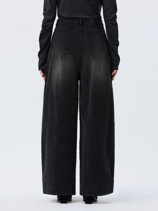 Wconcept_Treemingbird Corduroy Balloon Pants [ Black ]