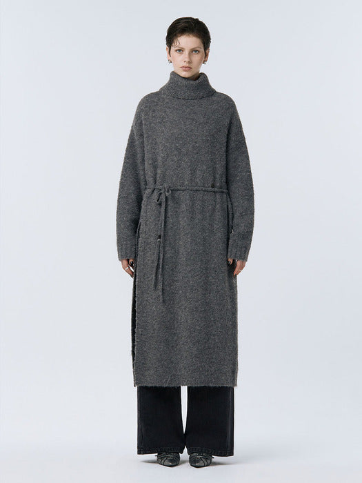 Wconcept_Treemingbird Turtleneck Knit One-piece [ Gray ]