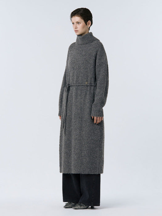 Wconcept_Treemingbird Turtleneck Knit One-piece [ Gray ]