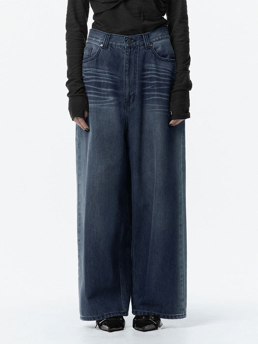 Wconcept_Treemingbird Side Washed Denim Pants [ Blue ]