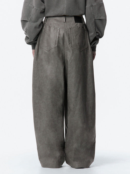 Wconcept_Treemingbird Strap Leather Pants [ Gray ]