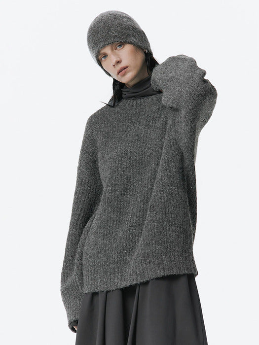 Wconcept_Treemingbird Spangle Knit Pullover [ Gray ]