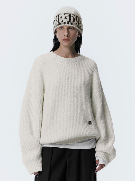 Wconcept_Treemingbird Spangle Knit Pullover [ Ivory ]