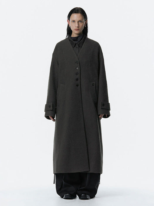 Wconcept_Treemingbird Boucle Wool Long Coat [ Gray ]