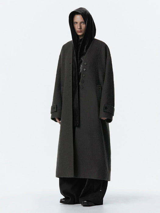 Wconcept_Treemingbird Boucle Wool Long Coat [ Gray ]
