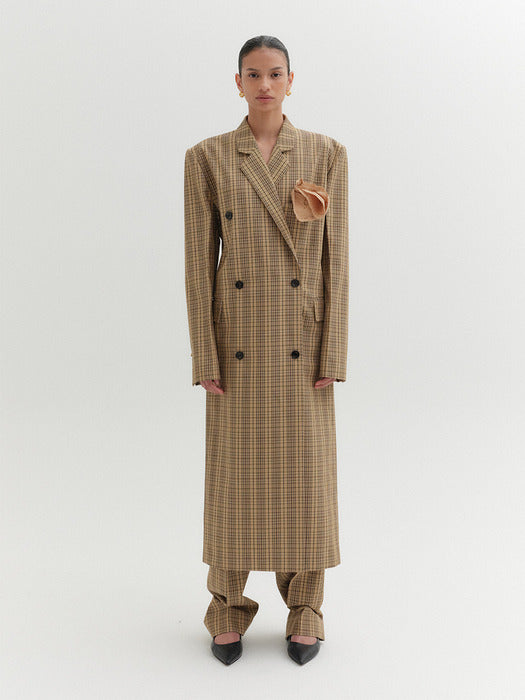 Eenk Double-Breasted Tailored Coat - Beige