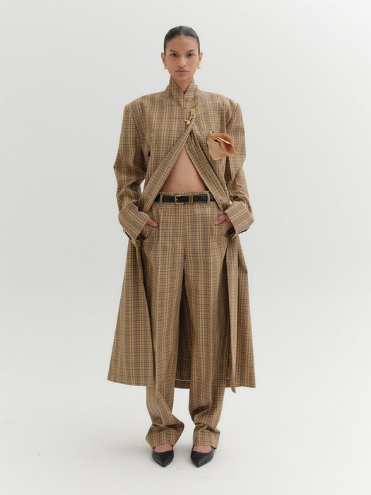 Eenk Double-Breasted Tailored Coat - Beige