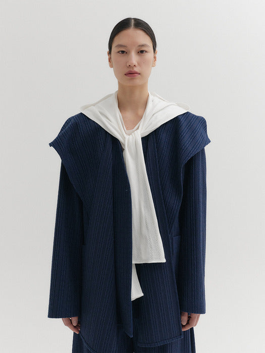 Eenk Drape Collar Jacket - Navy