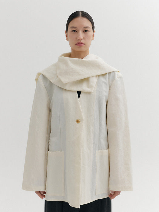 Eenk Drape Collar Jacket - Ivory