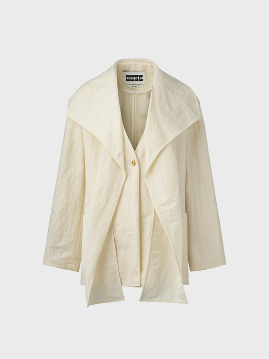 Eenk Drape Collar Jacket - Ivory