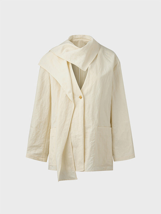Eenk Drape Collar Jacket - Ivory