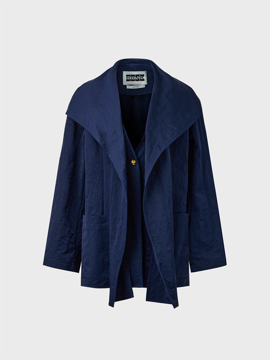 Eenk Drape Collar Jacket - Cool Navy