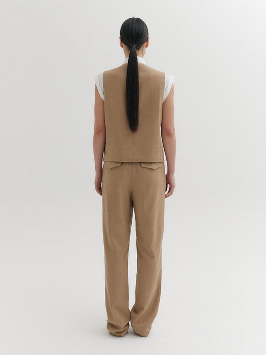 Eenk Shirt Layered Vest - Camel