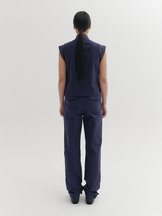Eenk Shirt Layered Vest - Navy