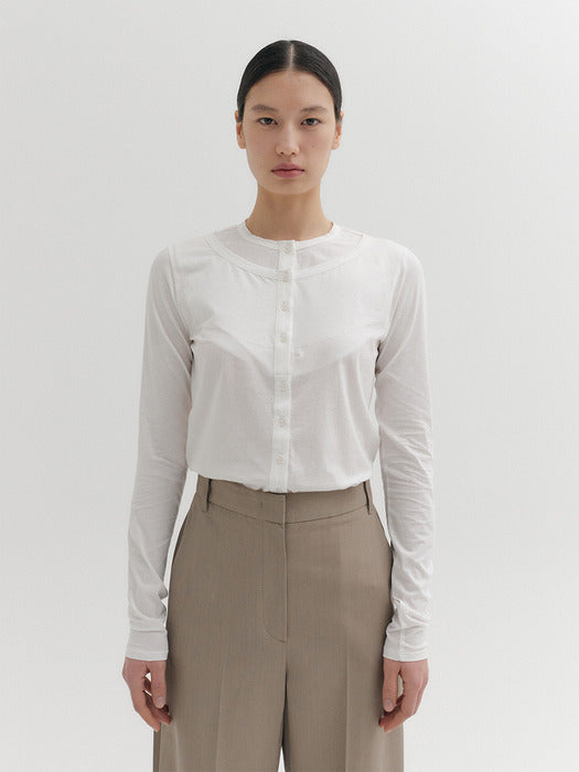 Eenk Layered Jersey T-shirt - White
