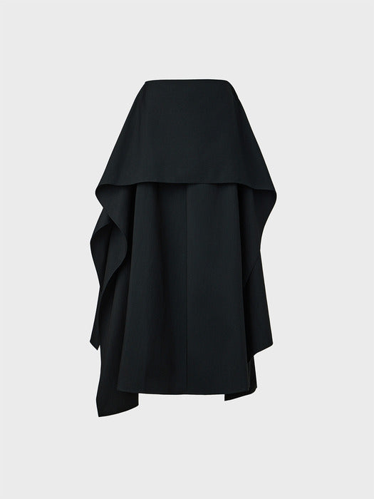 Eenk Layered Long Skirt - Black