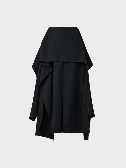 Eenk Layered Long Skirt - Black