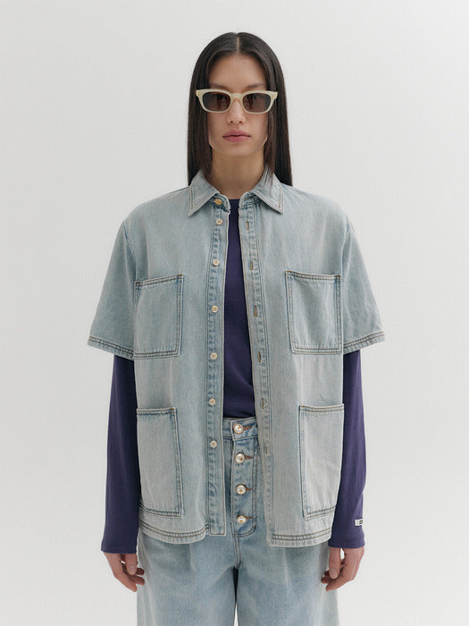 Eenk Classic Denim Shirt - Light Blue