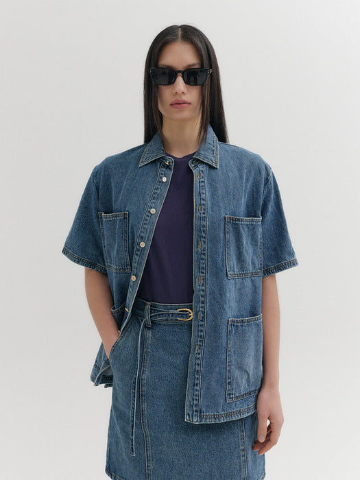 Eenk Classic Denim Shirt - Denim Blue