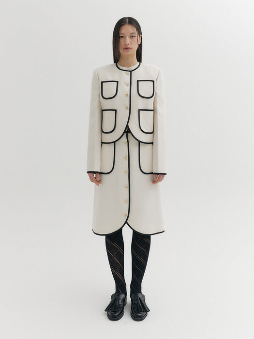 Eenk Trim Panel Short Jacket - Ivory