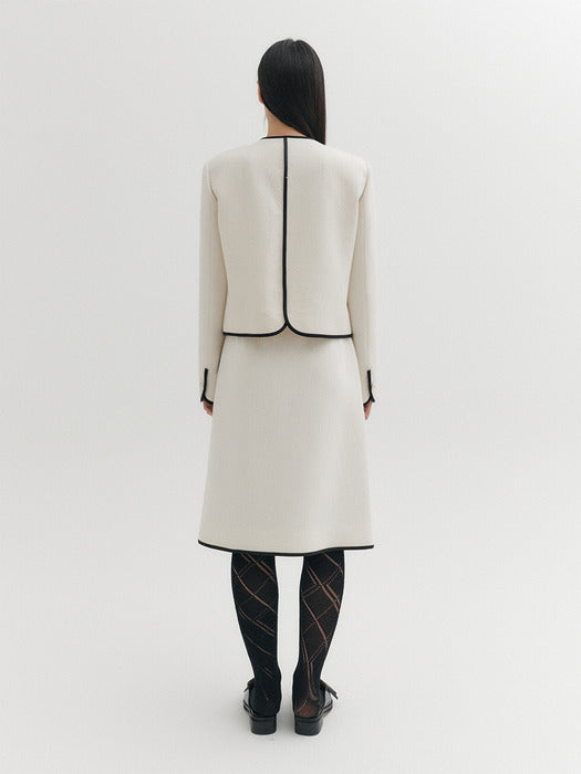 Eenk Trim Panel Short Jacket - Ivory