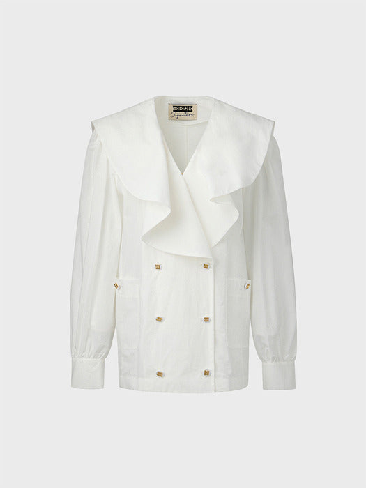 Eenk Fluid Collar Blouse - Ivory