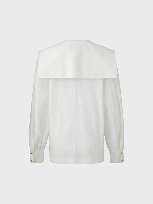 Eenk Fluid Collar Blouse - Ivory
