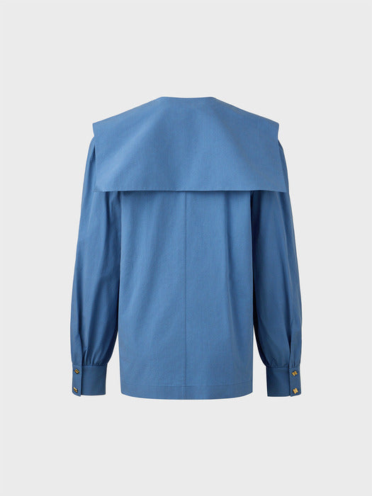 Eenk Fluid Collar Blouse - Blue
