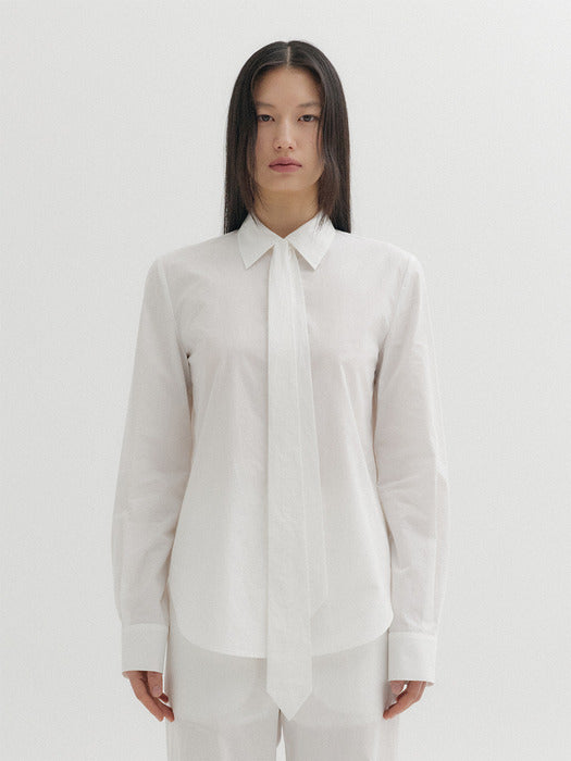 Eenk Long Sleeve Tie Shirt - Ivory