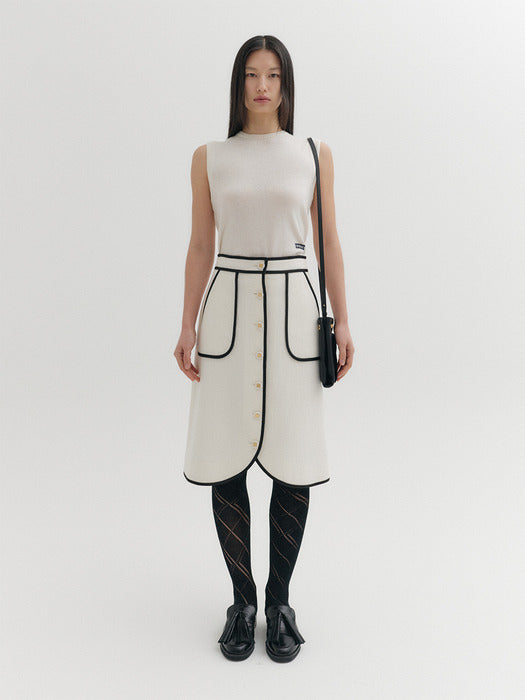 Eenk Trim Panel Skirt - Ivory