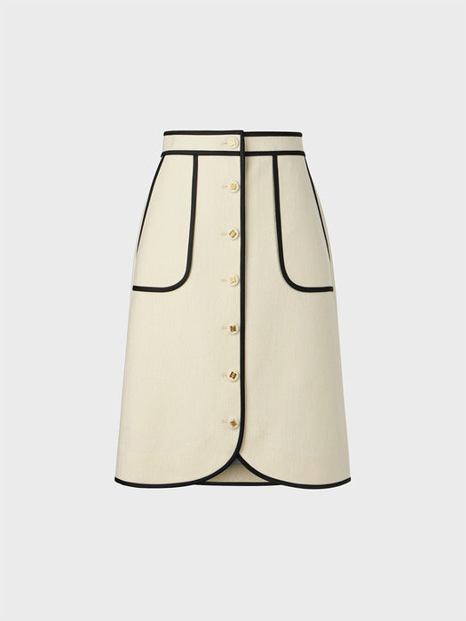 Eenk Trim Panel Skirt - Ivory