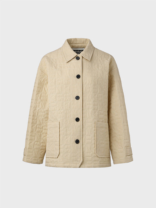 [EENK] Classic Button Jacket - Beige