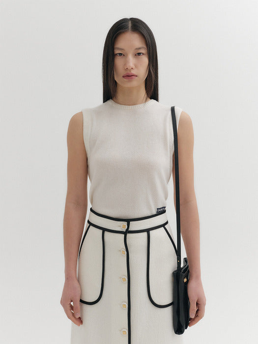Eenk Logo Embroidered Knitwear Top - Ivory