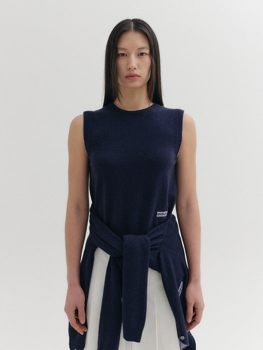 Eenk Logo Embroidered Knitwear Top - Navy