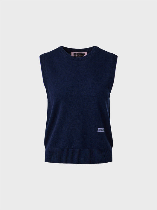 Eenk Logo Embroidered Knitwear Top - Navy
