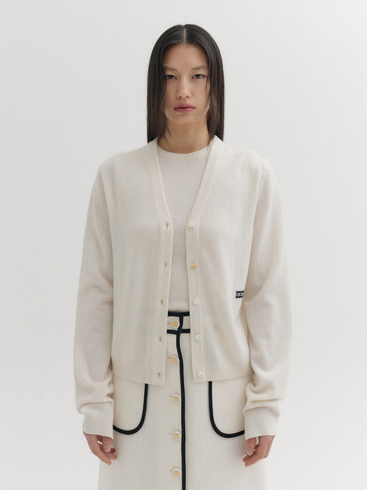 Eenk Logo Embroidered Knitwear Cardigan - Ivory